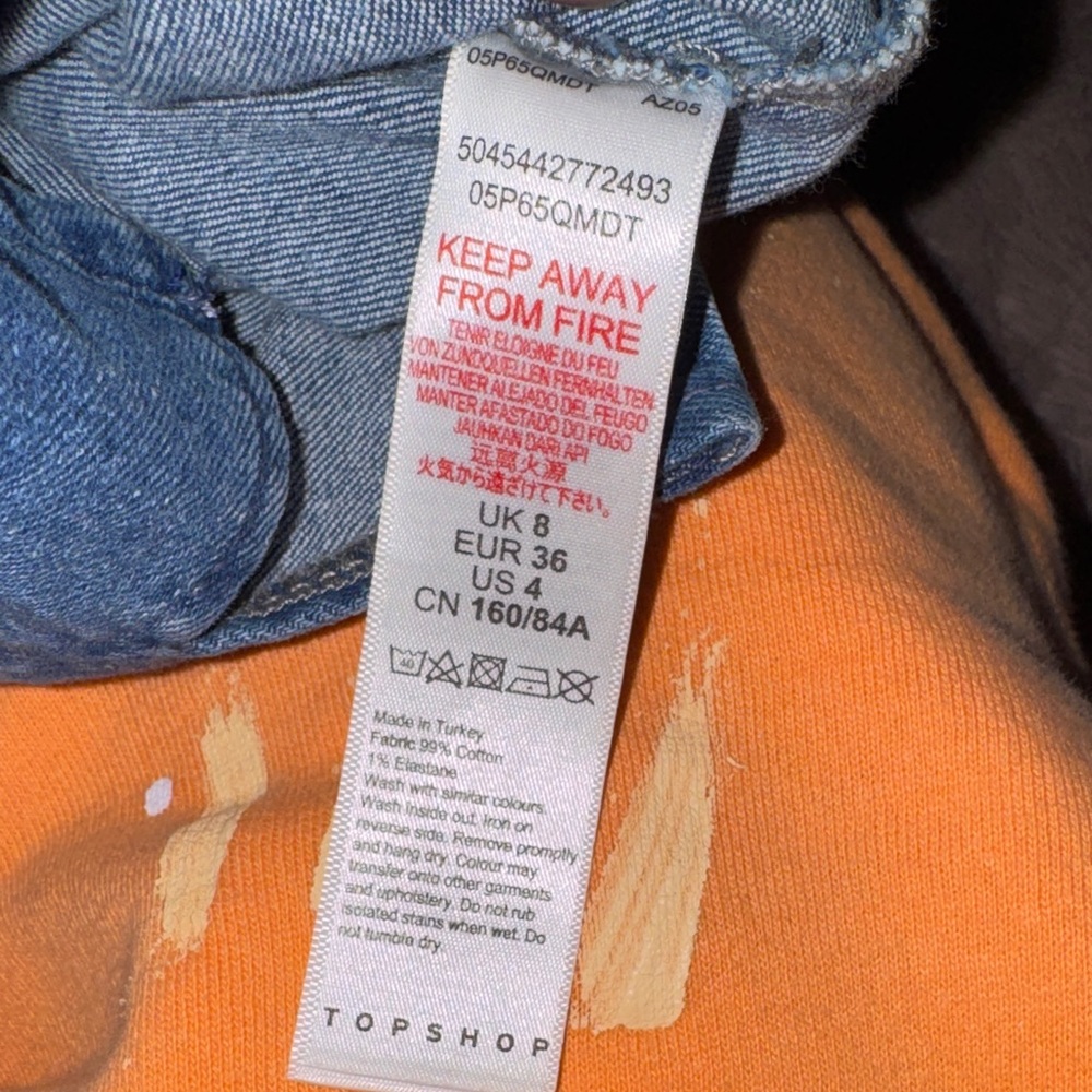 Topshop Blue Denim Mini Dress Sleeveless Casual Fitted Low back Nordstrom size 4 - Picture 5 of 6
